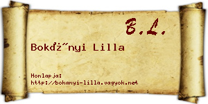 Bokányi Lilla névjegykártya