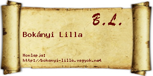 Bokányi Lilla névjegykártya